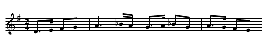 Bourr&eacute;e - staff notation
