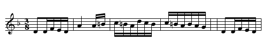 Bourr&eacute;e - staff notation