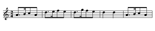 Bourr&eacute;e - staff notation