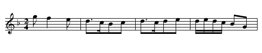 Bourr&eacute;e - staff notation