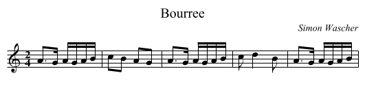 Bourree - staff notation
