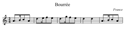 Bourrée - staff notation