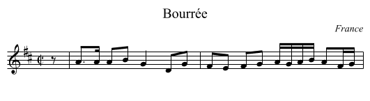 Bourrée - staff notation