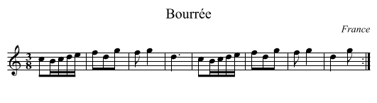 Bourrée - staff notation
