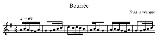 Bourrée - staff notation