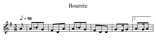 Bourrée - staff notation