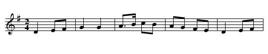 Bourr&eacute;e - staff notation