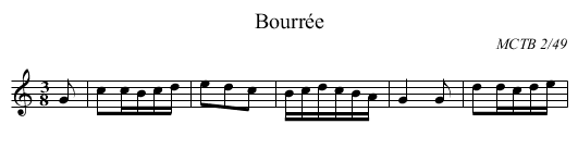Bourrée - staff notation