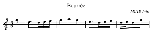 Bourrée - staff notation