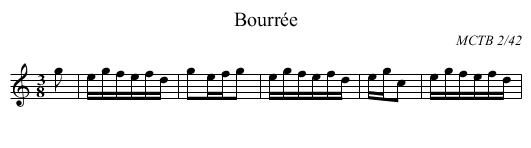 Bourrée - staff notation