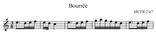 Bourrée - staff notation