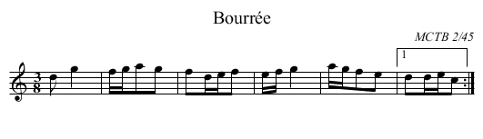 Bourrée - staff notation