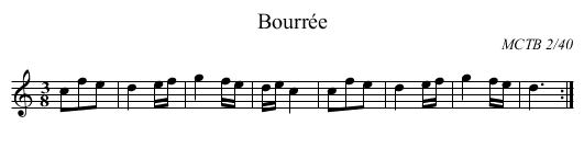 Bourrée - staff notation