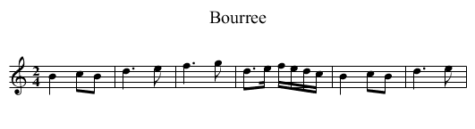 Bourree - staff notation