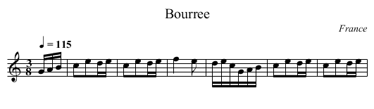Bourree - staff notation