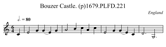 Bouzer Castle. (p)1679.PLFD.221 - staff notation