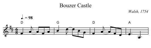 Bouzer Castle - staff notation