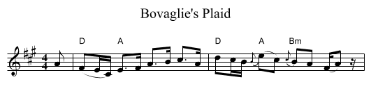 Bovaglie's Plaid - staff notation