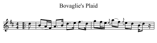 Bovaglie's Plaid - staff notation