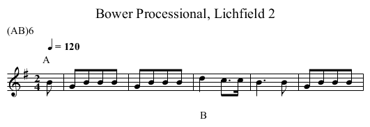 Bower Processional, Lichfield 2 - staff notation