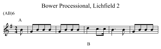 Bower Processional, Lichfield 2 - staff notation