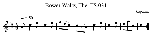 Bower Waltz, The. TS.031 - staff notation