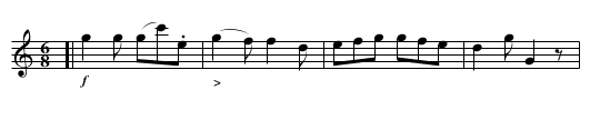 Bowery, The  - staff notation