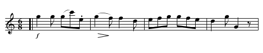 Bowery, The  - staff notation