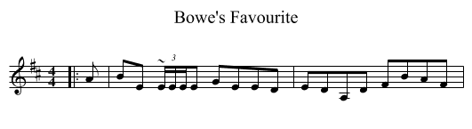 Bowe's Favourite - staff notation