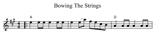 Bowing The Strings - staff notation