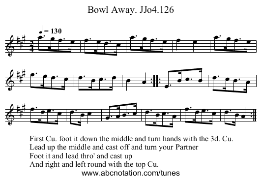 Bowl Away. JJo4.126 - staff notation