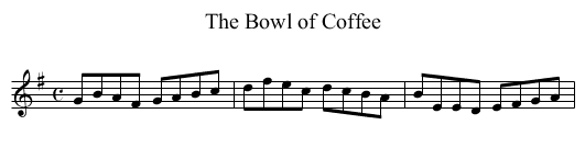 Bowl of Coffee, The - staff notation
