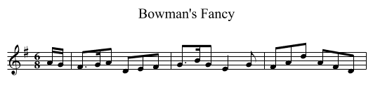 Bowman's Fancy - staff notation