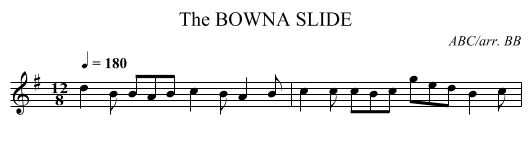 BOWNA SLIDE, The - staff notation