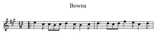 Bowna - staff notation