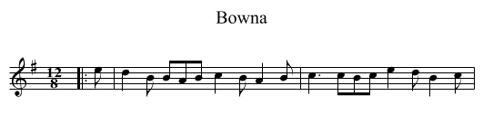 Bowna - staff notation
