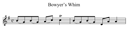 Bowyer’s Whim - staff notation