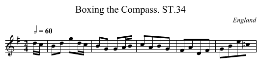 Boxing the Compass. ST.34 - staff notation