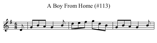 Boy From Home (#113), A - staff notation