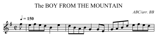 BOY FROM THE MOUNTAIN, The - staff notation