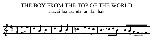 BOY FROM THE TOP OF THE WORLD, THE  - staff notation