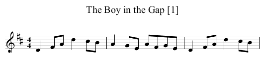 Boy in the Gap [1], The - staff notation