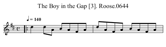 Boy in the Gap [3]. Roose.0644, The - staff notation