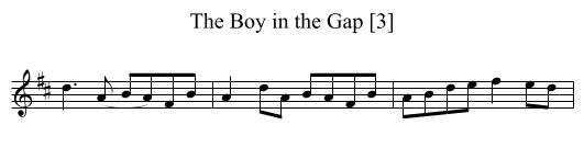 Boy in the Gap [3], The - staff notation