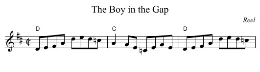 Boy in the Gap, The - staff notation