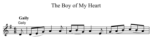 Boy of My Heart, The - staff notation