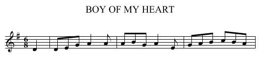 BOY OF MY HEART - staff notation