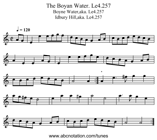 Boyan Water. Le4.257, The - staff notation