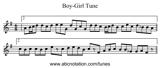 Boy-Girl Tune - staff notation