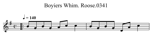 Boyiers Whim. Roose.0341 - staff notation